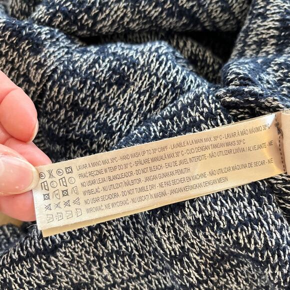 Massimo Dutti 3/4 Sleeve Sweater Split Back Size M Navy White Coastal Fisherman - Picture 7 of 9